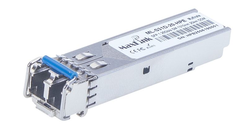 MaxLink 1.25G SFP optický modul HP, SM, 1310nm, 20km, 2x LC konektor, DDM, HPE kompatibilný