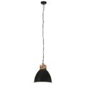 vidaXL Industriálna závesná lampa čierna železo a masívne drevo 46 cm E27