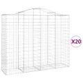 vidaXL Oblúkové gabiónové koše 20 ks 200x50x160/180 pozinkované železo