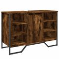 vidaXL Skrinka na umývadlo dymový dub 91x35x60 cm kompozitné drevo