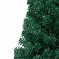 vidaXL Osvetlený umelý polovičný vianočný stromček+gule, zelený 180 cm