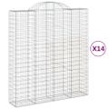 vidaXL Oblúkové gabionové koše 14 ks 200x50x220/240 cm pozink. železo