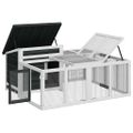 vidaXL Králikáreň sivá 144x123x67,5 cm masívna borovica
