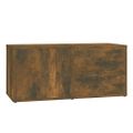 vidaXL TV skrinka dymový dub 80x34x36 cm spracované drevo