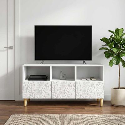 vidaXL TV skrinka 102 x 34,5 x 50 cm Biela Kompozitné drevo