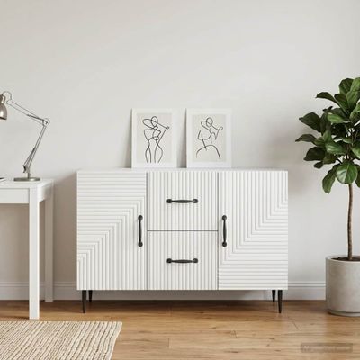 vidaXL Servírovacia skriňa Biela s vysokým leskom 89 x 34,5 x 60 cm