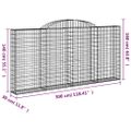 vidaXL Oblúkové gabionové koše 4 ks 300x30x140/160 cm pozink. železo