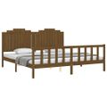 vidaXL Posteľný rám s čelom medovo-hnedý 200x200 cm masívne drevo