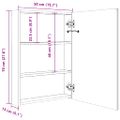 vidaXL LED kúpeľňová zrkadlová skrinka žiarivá biela 50x13x70 cm
