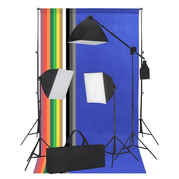vidaXL Sada do štúdia so softbox svetlami a pozadiami