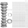 vidaXL Drôtené pletivo+stĺpiky, pozinkovaná oceľ 25x1,5 m, strieborné