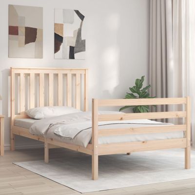 vidaXL Rám postele s čelom 100x200 cm masívne drevo