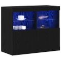 vidaXL LED komoda Čierna 81 x 37 x 66,5 cm Kompozitné drevo
