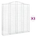 vidaXL Oblúkový gabionový kôš 3 ks 200x30x200/220cm pozinkované železo