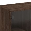 vidaXL Bočná skrinka so sklenenými dvierkami hnedý dub 68x37x75,5 cm