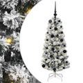 vidaXL Umelý Sklápací Vianočný Stromček 150 LED Zelená a biela 120 cm