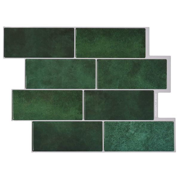 vidaXL Subway dlažba 50 pcs Tmavozelená 29 x 21 cm Polyuretán a PET