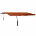 vidaXL Samostatne stojaca automatická markíza 500x300cm oranžovo-hnedá