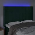 vidaXL Čelo postele s LED tmavozelené 147x16x118/128 cm zamat
