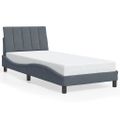 vidaXL Rám postele bez matraca Hanko tmavosivá 80x200 cm zamat