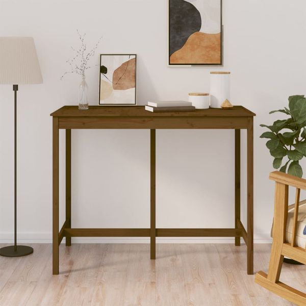 vidaXL Barový stolík medovo-hnedý 140x80x110 cm borovicový masív
