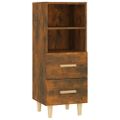 vidaXL Komoda dymový dub 34,5x34x90 cm spracované drevo