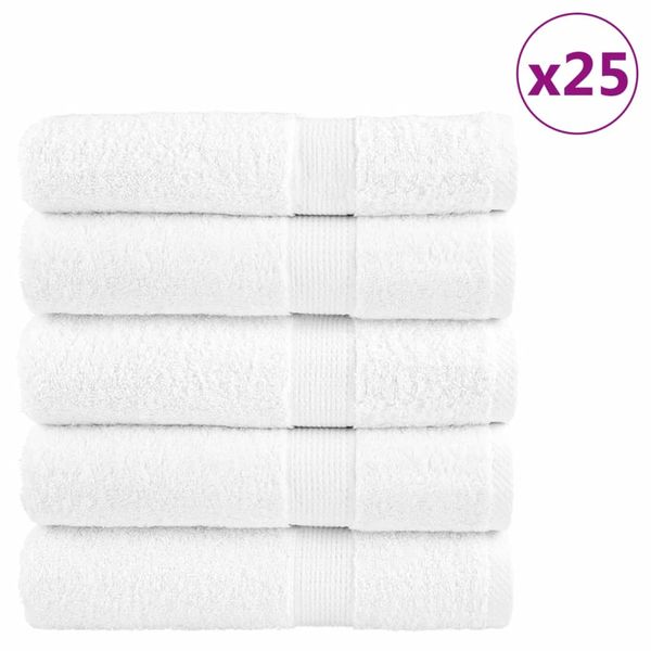 vidaXL Prémiové osušky SOLUND 25 ks biele 100x150 cm 600 g/m2