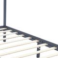 vidaXL Posteľný rám so strieškou sivý 90x200 cm borovicový masív