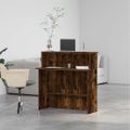 vidaXL Recepčný stôl dymový dub 100x50x103,5 cm kompozitné drevo