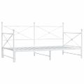 vidaXL Váľanda s kolieskom bez matraca Biela 100x200 cm Oceľ