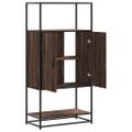 vidaXL Vysoká skrinka hnedý dub 68x35x139 cm kompozitné drevo+kov