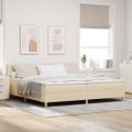 vidaXL Posteľ s pružinovým rámom s vankúšom Krémová 200 x 200 cm látka