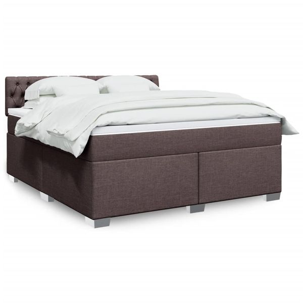 vidaXL Boxspring posteľ s matracom tmavohnedá 180x200 cm látka
