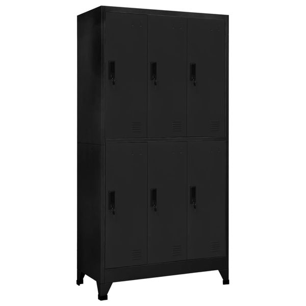 vidaXL Uzamykacia skriňa čierna 90x45x180 cm oceľová