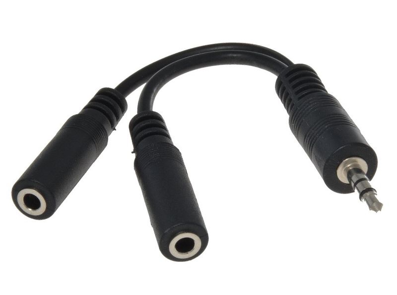 PremiumCord Káblová rozdvojka 3,5 Jack M - 2xF 10cm