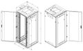Triton 19" rozvaděč stojanový 37U/600x900, typ RT, nosnost 1200kg, perforované dveře, RAL7035, šedý Rozvadec, stojanový, 19", 37U, 600x900, typ RT, dv. síto 80%-6mm, RAL7035