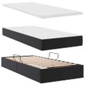 vidaXL Postel s úložným prostorem a matrací Čierna 90 x 200 cm