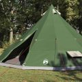 vidaXL Tipi stan so strechou Zelená 560 x 560 x 300 cm taft