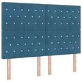 vidaXL Postel s úložným prostorem a matrací Tmavomodrá 140 x 200 cm