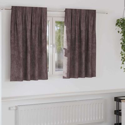 vidaXL Sametové závesy so záclonami 2 pcs Hnedá 140 x 140 cm Zamat