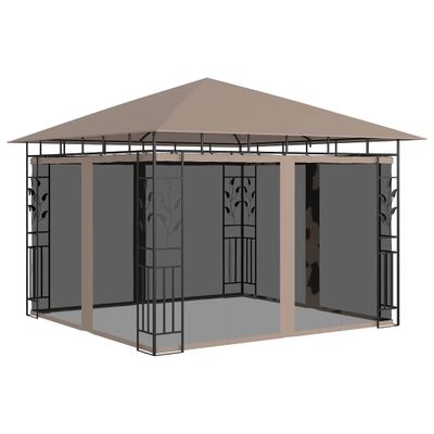 vidaXL Altánok so sieťou proti komárom 3x3x2,73 m sivohnedý 180 g/㎡