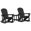 vidaXL Záhradný lounge set 3 ks Čierna HDPE