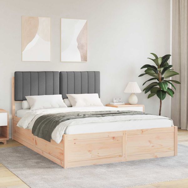 vidaXL Rám postele s čalúneným čelom Tmavo šedá 140 x 190 cm