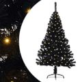 vidaXL Umelý predsvietený vianočný stromček Čierna 120 cm PVC