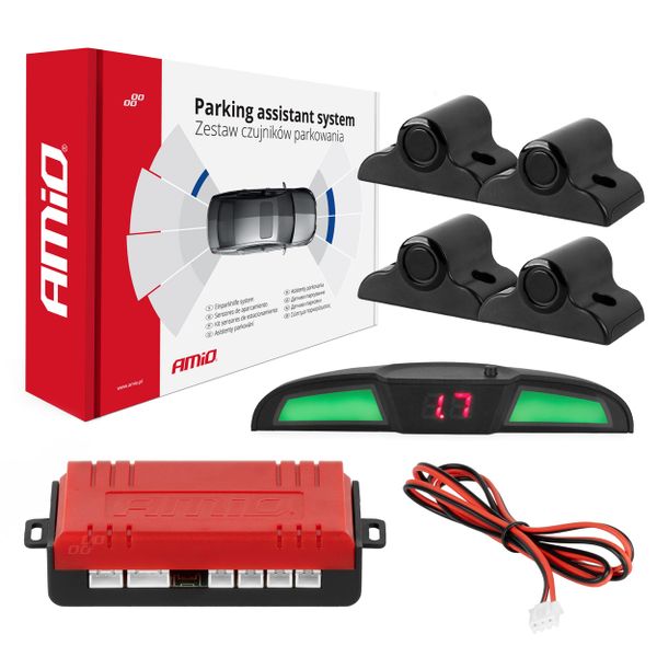 Parkovací asistent LED COB 4 senzory čierne 19mm TRUCK