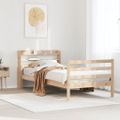 vidaXL Posteľný rám s čelom biely 75x190 cm borovicový masív