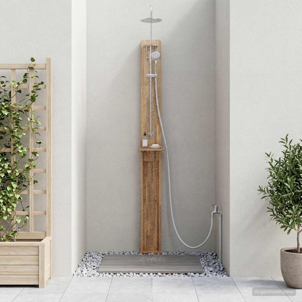 vidaXL Externá sprcha 257 cm Masívne akáciové drevo a nerezová oceľ