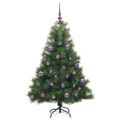 vidaXL Umelý vianočný stromček s 150 LED-i Zelená 150 cm PE a PVC