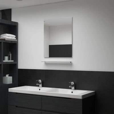 vidaXL Nástenné zrkadlo s poličkou 50x60 cm, tvrdené sklo