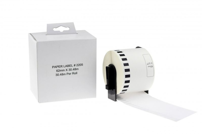Brother - kompatibilná rolka etikiet DK-22205, 62mm x 30,48m